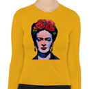 Pop Art Portrait Floral Crown Women's Long Sleeve