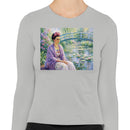Women's Long Sleeve Water Lily Garden Impressionist Tee