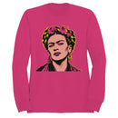 Pop Art Female Portrait Floral Headpiece Women's Sweatshirt