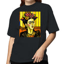 Geometric Floral Frida Portrait Women's T-shirt