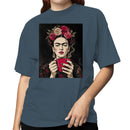 Floral Crown Woman Holding Cup Women's T-shirt