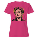 Pop Art Female Portrait Floral Headpiece Women's T-shirt