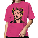 Pop Art Female Portrait Floral Headpiece Women's T-shirt