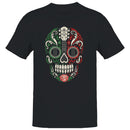 Mexican Sugar Skull Guitar Floral Art Men's T-shirt