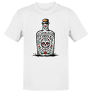 Tequila Sugar Skull Floral Bottle Art Men's T-shirt
