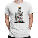 Tequila Sugar Skull Floral Bottle Art Men's T-shirt