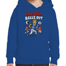 Falls Out Balls Out Funny Football Youth Hoodie