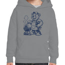 Youth's Hoodie with Cartoon Bear Grilling Design