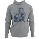 Men's Hoodie - Cartoon Bear Grilling Burgers