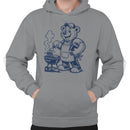 Men's Hoodie - Cartoon Bear Grilling Burgers