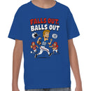Falls Out Balls Out Funny Football Youth T-shirt