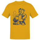 Cartoon Bear Grilling Burgers Men's T-shirt