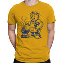 Cartoon Bear Grilling Burgers Men's T-shirt