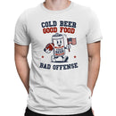 Funny Football Men's T-shirt - Cold Beer, Good Food