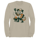 Cartoon Rat Grilling Sausages Men's Sweatshirt