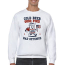 Funny Football Men's Sweatshirt - Cold Beer, Good Food