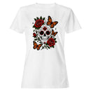 Sugar Skull Roses Butterflies Women's T-shirt