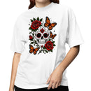 Sugar Skull Roses Butterflies Women's T-shirt