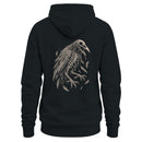Skeleton Raven Men's Hoodie with Falling Feathers