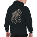 Skeleton Raven Men's Hoodie with Falling Feathers