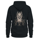 Men's Hoodie with Occult Ritual and Fire Skull Design