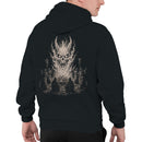 Men's Hoodie with Occult Ritual and Fire Skull Design