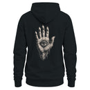 Men's Hoodie with Surreal Melting Hand and Eye Design