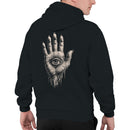 Men's Hoodie with Surreal Melting Hand and Eye Design