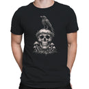 Raven Skull with Mushrooms Men's T-shirt