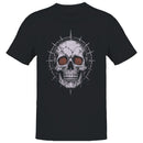 Hypnotic Spiral Skull with Spiked Halo Men's T-shirt