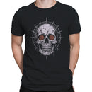 Hypnotic Spiral Skull with Spiked Halo Men's T-shirt