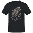 Skeleton Raven Men's T-shirt with Falling Feathers
