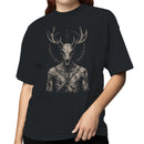 Antlered Skeleton Occult Symbol Women's T-shirt