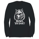 Men's Sweatshirt - Howl You Doin' Wolf Sunglasses Meme