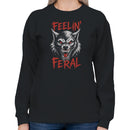 Women's Sweatshirt - Angry Wolf Head Illustration