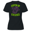 Coffin Up Excuses Vampire Cartoon Women's T-shirt