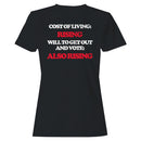 Women's T-shirt: Cost of Living, Will to Vote Rising