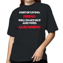 Women's T-shirt: Cost of Living, Will to Vote Rising