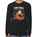 Too Cozy To Haunt Ghost Cat Men's Long Sleeve Shirt