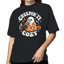 Creepin' It Cozy Halloween Ghost Cat T-shirt