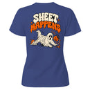 Sheet Happens Halloween Ghost Pun Women's T-shirt