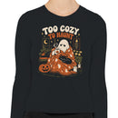 Too Cozy To Haunt Ghost Cat Women's Long Sleeve T-Shirt