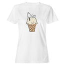 Cartoon Dog on Ice Cream Cone Women's T-shirt