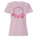 Pink Football Charm Bracelet & Lucky Heart T-shirt