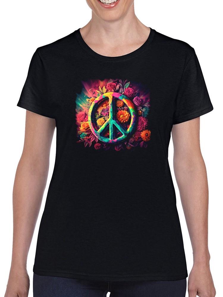 Floral Peace, Colorful Flowers T-shirt -SmartPrintsInk Designs