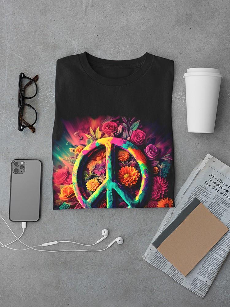 Floral Peace, Colorful Flowers T-shirt -SmartPrintsInk Designs