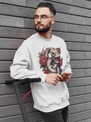 Dangerous Snake With Flowers Sweatshirt -SmartPrintsInk Designs