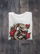 Dangerous Snake With Flowers Sweatshirt -SmartPrintsInk Designs