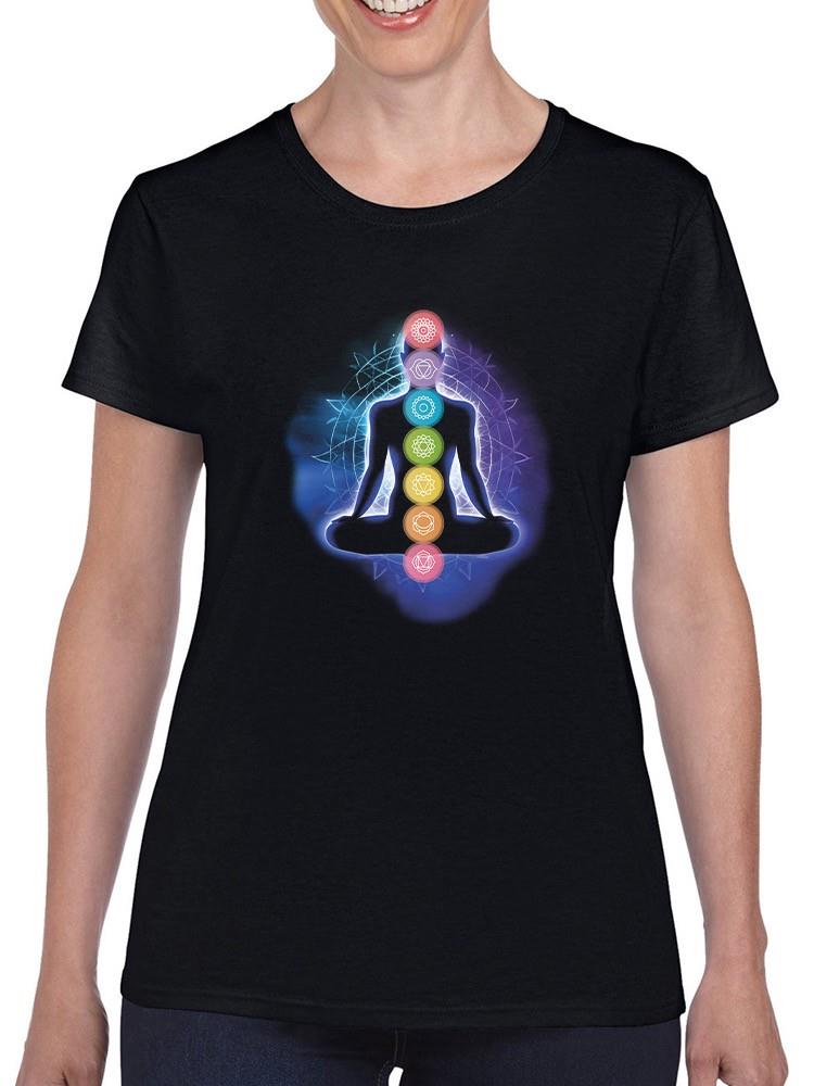 All Seven Chakras Yoga Art T-shirt Women's -SmartPrintsInk Designs