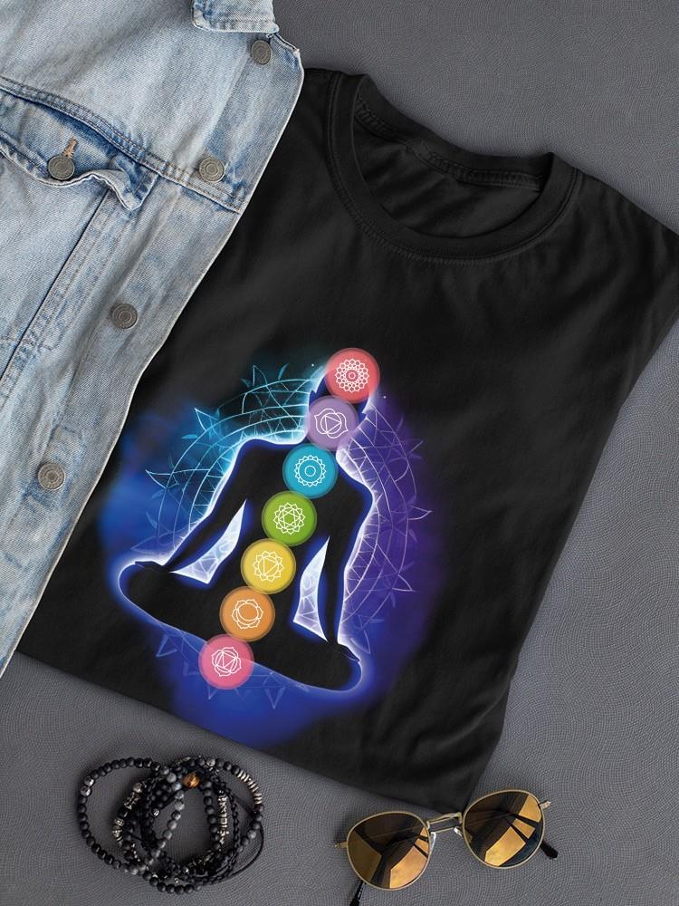 All Seven Chakras Yoga Art T-shirt Women's -SmartPrintsInk Designs